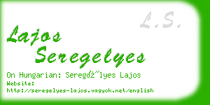 lajos seregelyes business card